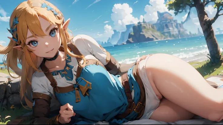 zelda breath of the wild caresses herself between her legs bare pussy