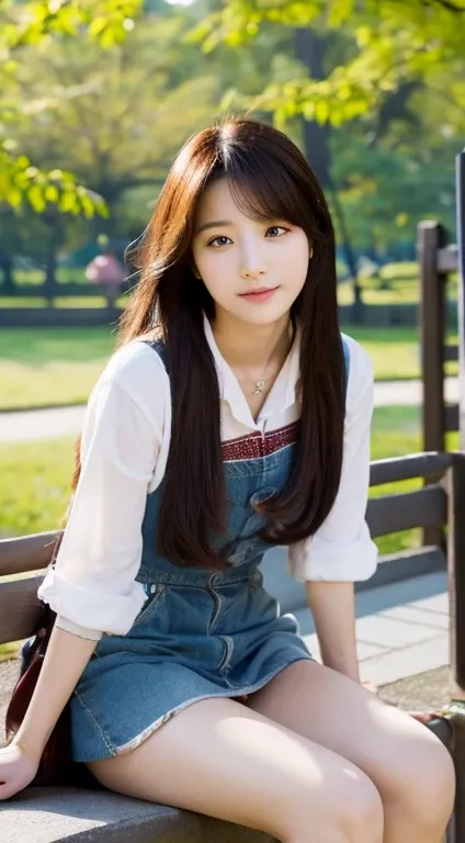 Korea person,NSFW,a park,prety woman