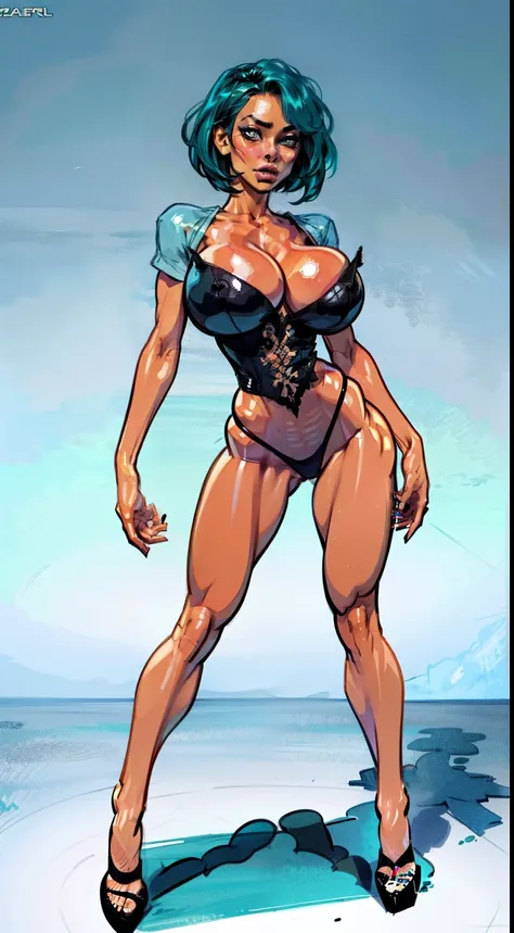 ((gwen)), full body pose, dynamic image, perfect anatomy, perfect composition, detailed face, Toyal drama island, ((detailed face)) , Female in middle of image,(( official art)), concept character, character design, sketch,doodletits,, sexy lips, (gigantic...