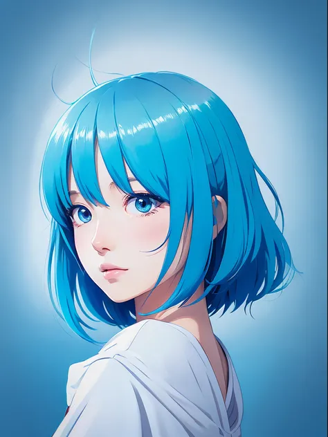 boyish,girl with,kawaii,lightblue hair,illustratio,Anime style,short-cut,onepiece