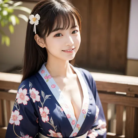 Beautiful woman in neat Japanese clothes、((best qualtiy、8k masterpieces:1.3))、foco nítido:1.2、(ultra beautiful faces:1.0)、(shinny skin:1.0)、photos realistic、A dark-haired、Video Lighting、High-definition eyes and face、Video Lighting、Japan Idol Actress、from t...