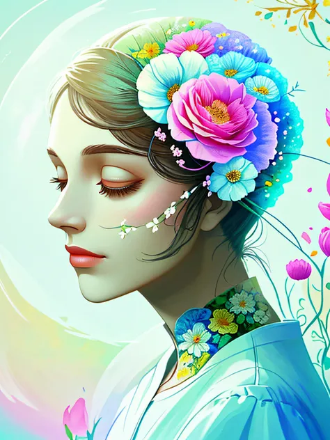 Flowers bloom in the brain in dreamy style