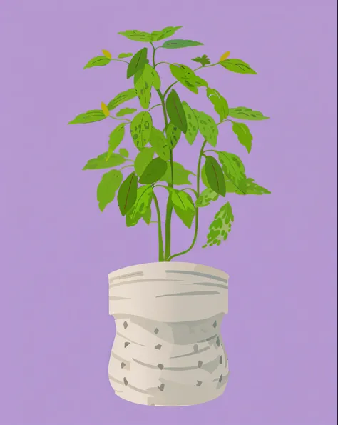 there  a plant that  growing out of a pot, potted plant, plant armour, game asset of plant and tree, houseplant, digital illustration, unique pot made for houseplants, 2 d illustration, 2d illustration, sprouting, some plant life,  illustration, a plant mo...