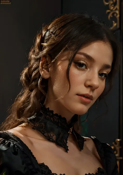 arafed portrait of a woman in a black dress with a lace collar, baroque portrait, baroque digital painting, inspired by Nicholas Hilliard, renaissance portrait, 1 7 th century duchess, in a high renaissance style, inspired by Emanuel de Witte, portrait of ...