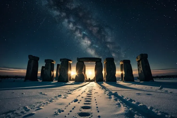 Stonehenge, There are aliens around, night