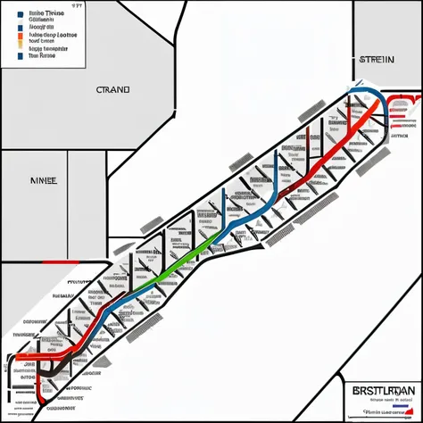 Train and bus transit map for greater Lafayette Indiana.  Include route numbers and street names