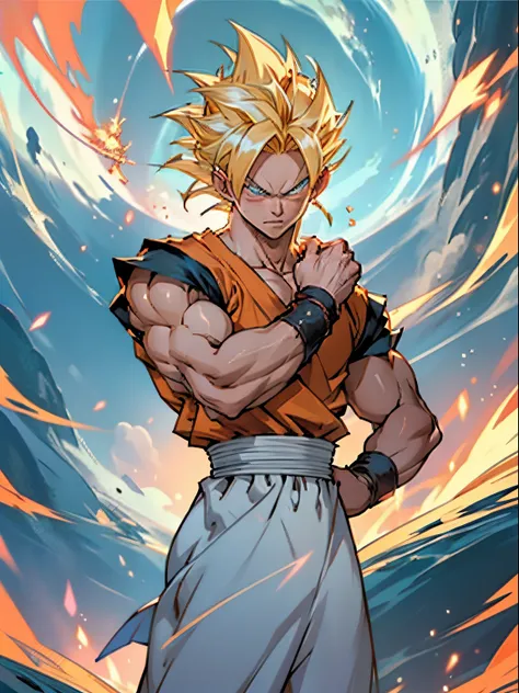 tác phẩm nghệ thuật thực tế nhân vật gohan, super saiyan, phong cách hình ảnh thực tế đầy đủ màu sắc, phong cách thực tế, jesus ...