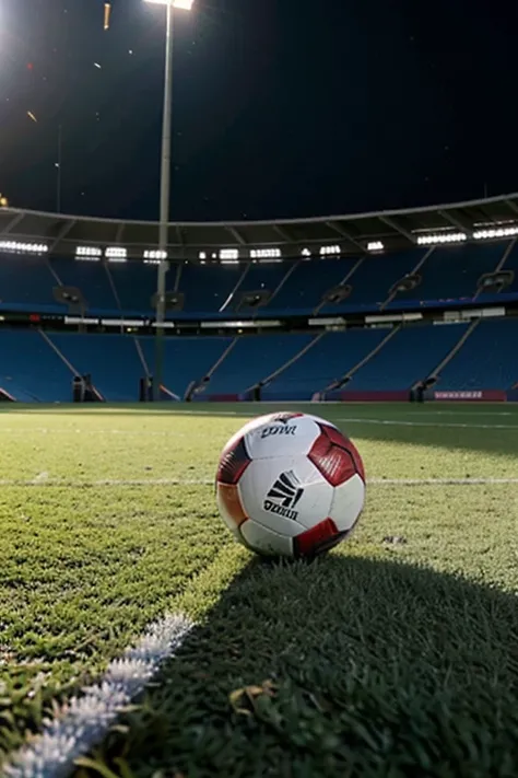 soccer ball on a brazilian football field near the goal near the goalposts area