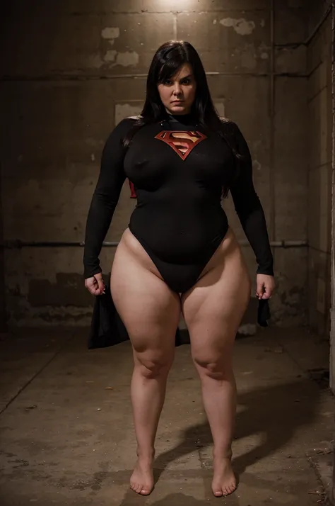 superheroine bbw, full body, spandex, submission position, slave, (pervert, hypnotized)