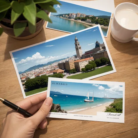 postcard, Postcard design, Travel photos, post marks, a romantic message, The warm, Make a beautiful postcard