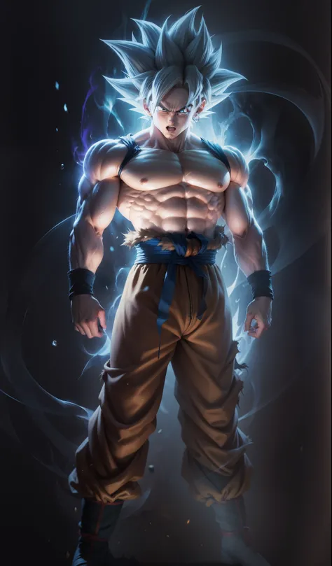 Goku (dragon ball Z), Instinto Superior Dominado, 4K ultra realistic,