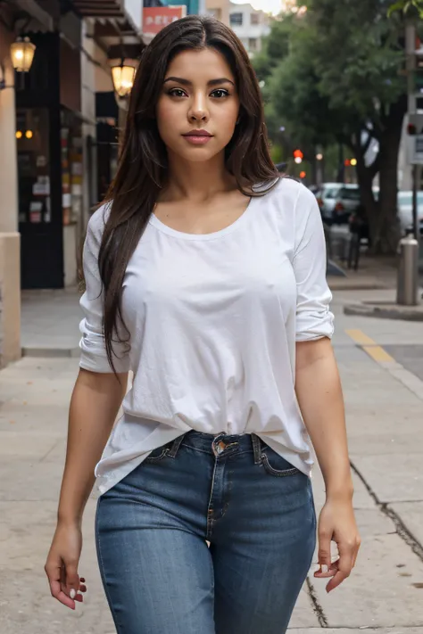 attractive fully clothed latina outside