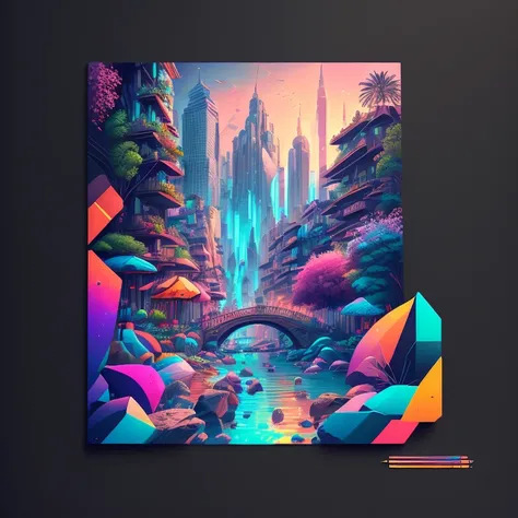 Postcards and postcards and more postcards, Framed postcards, capsuled postcards, Postcards and postcards and more postcards, trend on behance 3 d art, stunning artwork, extremely high quality artwork, beautiful artwork, colorful hyperrealism, beeple color...