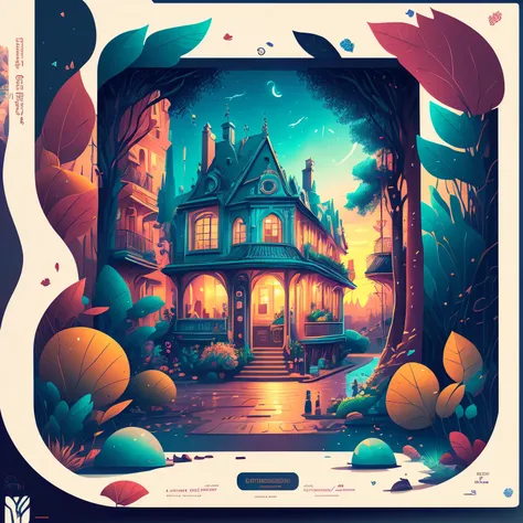 Postcards and postcards, framed, capsuled, a close up of a couple kissing on a street in a postalcard with a sunset in the background, beeple and jeremiah ketner, kiss, official artwork, cyril rolando and m.w kaluta, cyril rolando and m. w kaluta, inspired...