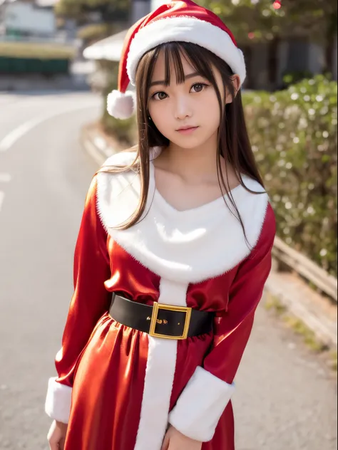 tre anatomically correct,Masterpiece of,High image quality,(Cute Santa Claus costumes:1.5),(The material of the costume is high quality silk.:1.4),20 years old, Japan Female, (Random posture:1.4),Professional Lighting,((Japan hair)),((Natural smile)),The u...