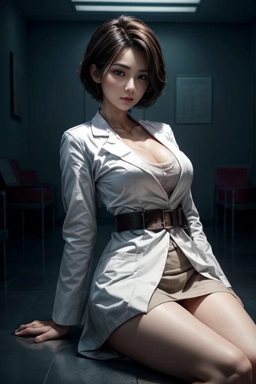 Photorealistic beautiful doctor、stunningly beautiful、doctors white coat, Doctor Fashion、(top-quality、8K、32K、​masterpiece、nffsw:1.3)、超A high resolution,(Photorealsitic:1.4),Raw photography, Detailed face,,Beautiful short hair, ((Doctor Style)), , tight skir...