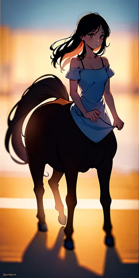 1girl, centaur,  Original Character, Volumetric Lighting, Best Shadows, Shallow Depth of Field, Stunningly Beautiful Girl, Petite, Delicate Beautiful Attractive Face