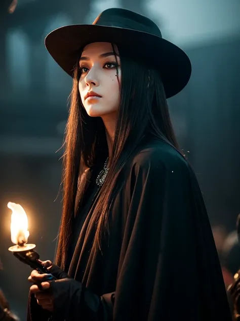 Plague doctor&#39;s verdict、origin of humanity、underworld、The catastrophic world of death、Blood rain、Covered in blood...., Women with long hair, Makeup reminiscent of the devil, A face that looks like that is lonely., Black Clothing, fearful, Dark circles ...