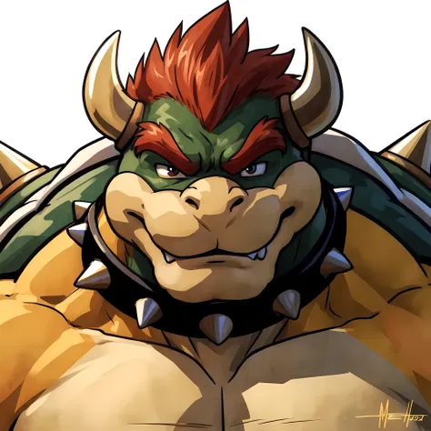 bowser, 4k, high resolution, best quality, posted on e621, solo, male, masculine, pectorals, very muscular, very heavyweight, (w...