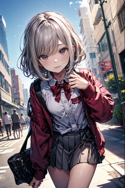 best god quality, Ultra-detailed, anime moe art style,Best Anime 8K Konachan Wallpapers,Pixiv Contest Winner,Perfect Anatomy, (Draw a girl sleepily walking to school. ),BREAK, 1girl  a cool beautiful girl, (Solo,Lori,child,13years:1.3),a junior high school...