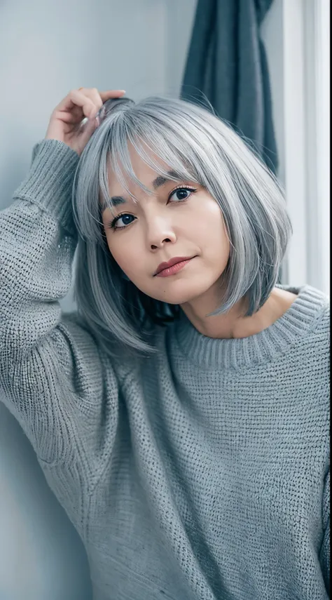 Gray hair, bob hair, depression, illness, fleeting