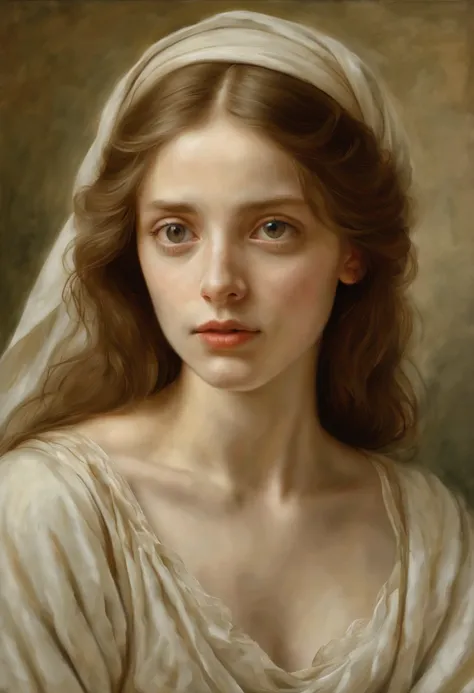 (best quality,realistic:1.37),minimalistic Renaissance oil painting,beautiful detailed eyes,subtle color palette,fine brush strokes,dreamlike atmosphere,luminous glow,soft light and shadow,vivid portrayal of emotions,timeless elegance,meticulous attention ...