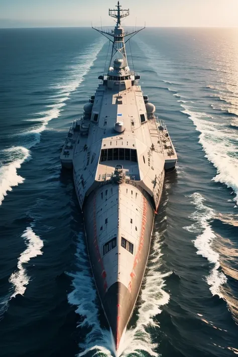 destroyer　near future　torpedo tube　turrets　Angle from the air