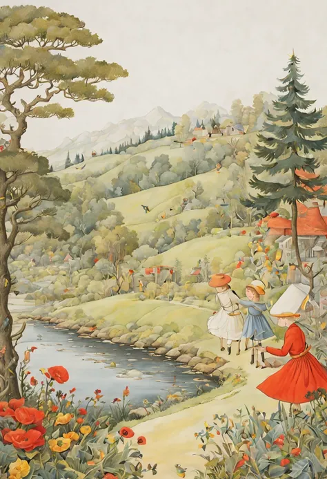 (Minimalism:1.4), by Elsa Beskow, intricate, (best quality, masterpiece, Representative work, official art, Professional, unity 8k wallpaper:1.3)