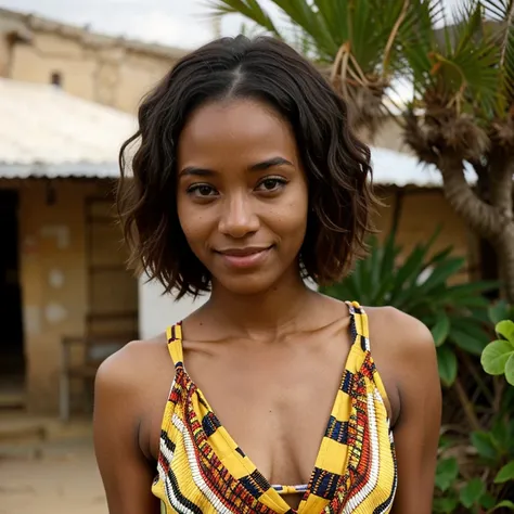 une fille africaine de 23 realiste en tissus couleur