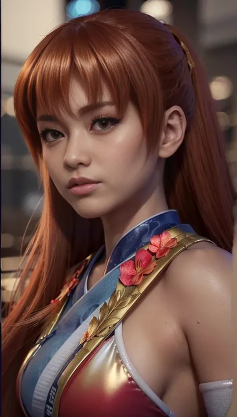 "kasumi" (best quality,ultra-detalhado,realistic:1.37), retrato, detailed eyes and facial features, expression of anger, olhos c...