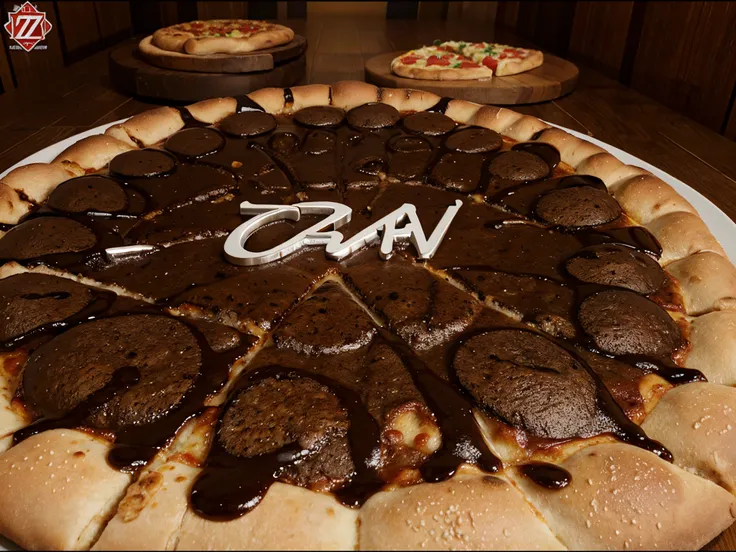 Criar uma logo marca 3d com o nome big pizza com fundo preto