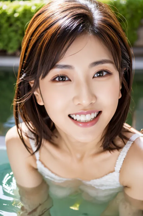 Highest resolution, 4K, Masterpiece: 1.3), A Japanese milf, photo of one lady, Sexy: 1.1, fine eyes, Slender figure, Realistic teeth, double eyelids, full body, best quality, detailed, beauty, a married woman, take a bath