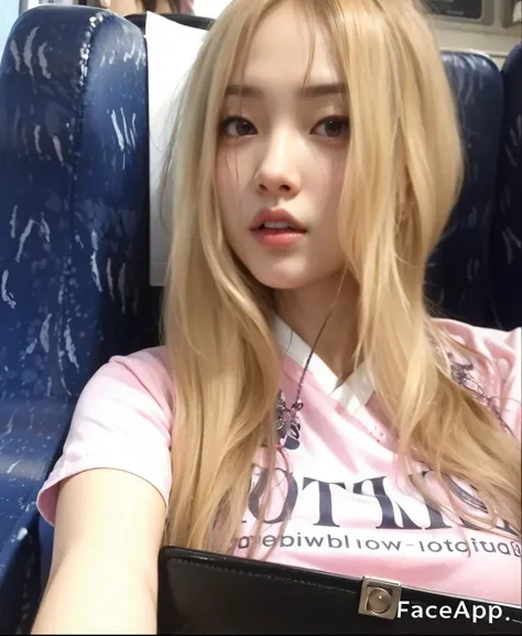 Araafed woman sitting on a bus with a laptop, Parque Roseanne do Blackpink, jossi do blackpink, Lalisa Manoban do Blackpink, Lalisa Manobal, Jinyoung Canela, Jaeyeon Nam, Xintong Chen, Ulzzang, Xision Wu, sentou-se no trem aile, menina coreana, Heonhwa Cho...