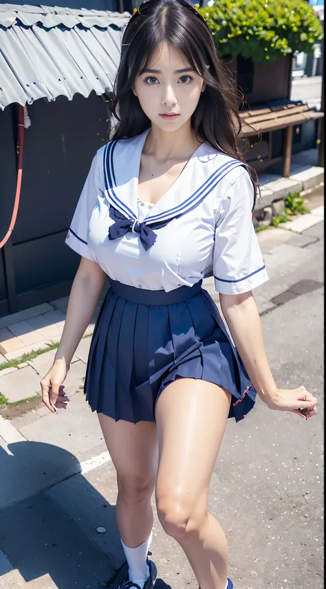 (Best Quality, 8K, 32K, masutepiece, nffsw:1.2), (Raw photo), (Realistic), (Photorealistic:1.2), (High resolution), Ultra-detailed, Extremely beautiful face、The eye, 1girl in, (Lori, 28 years old:1.2), Young Woman, round small face, thin waist, huge-breast...