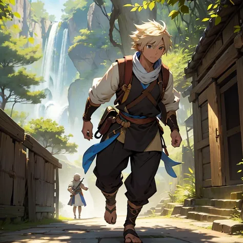 Haruki encounters companions with different races and abilities, Ken and Lute, during his adventure. They cooperate towards a common goal, showcasing their abilities and deepening trust. The trio resolves to embark on a journey of adventure adorned with bo...