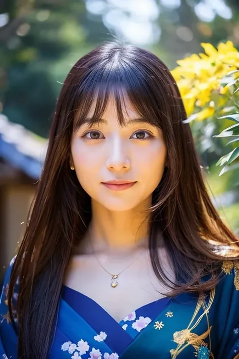 Goddess who talks about spirituality　front facing　a gorgeous　cosmic energy　Japan Faces