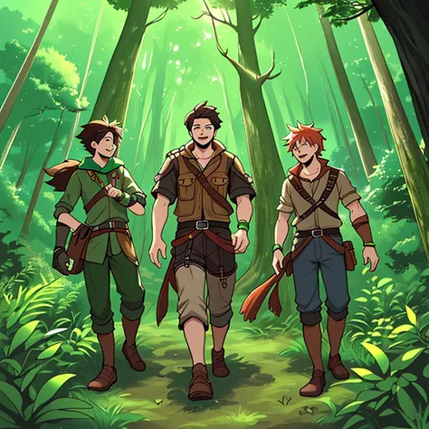 3 mans, adventure, friendship, in the forest, fantasy,