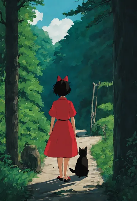 (minimalism:1.4), kiki from studio ghibli film kiki's delivery service, (best quality at best, tmasterpiece, representative work...