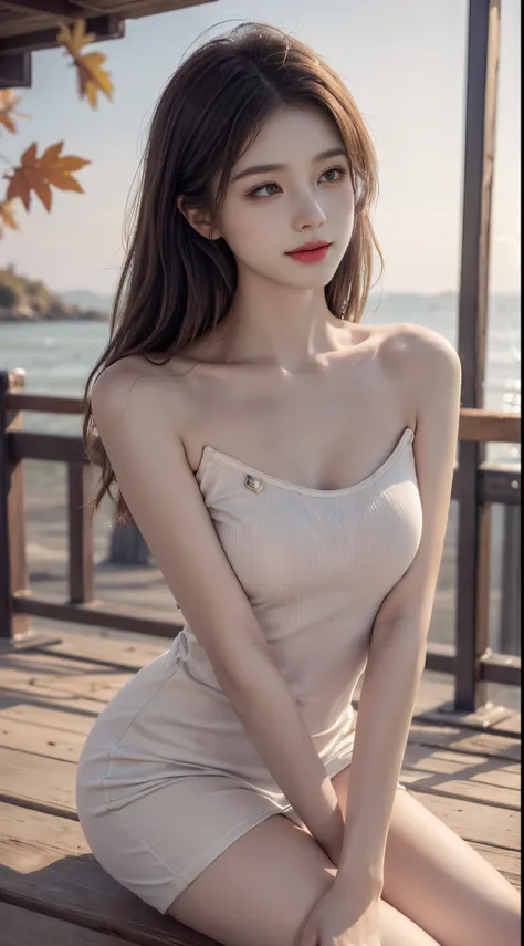 special clothes34,bare shoulders,shirt,  fashi-girl. red lips, mature female, makeup, ((random shooting angles)), (best quality,...