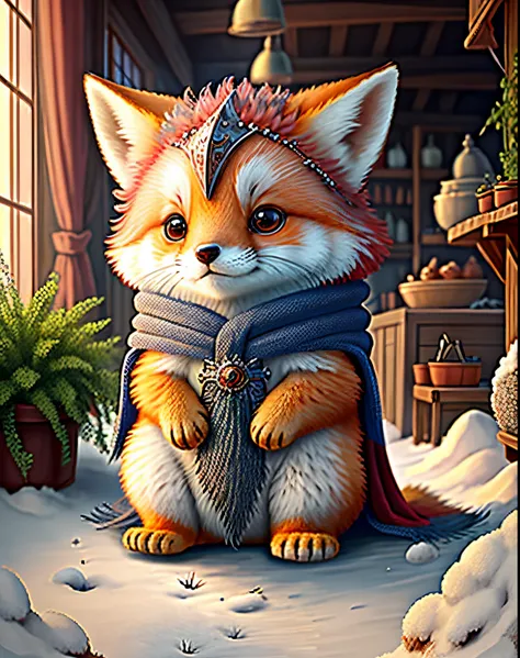 "Create adorable creature masterpieces with inspiring, hyper-detailed concept art. Let your imagination come alive", （red fox）, high detal, 8K、image quality、Medieval European knight costumes