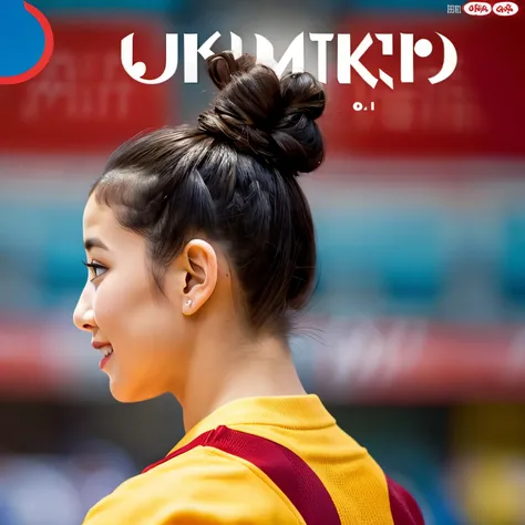 woman in bun　woman with one knot　disney-pixar poster　posterior view　rugby