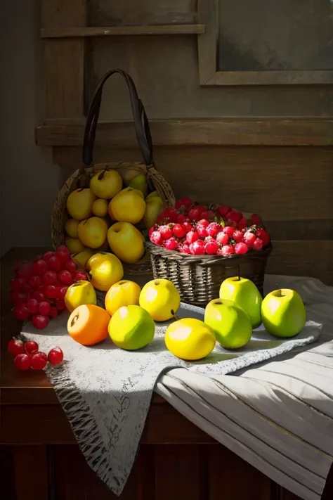 still life, few fruits