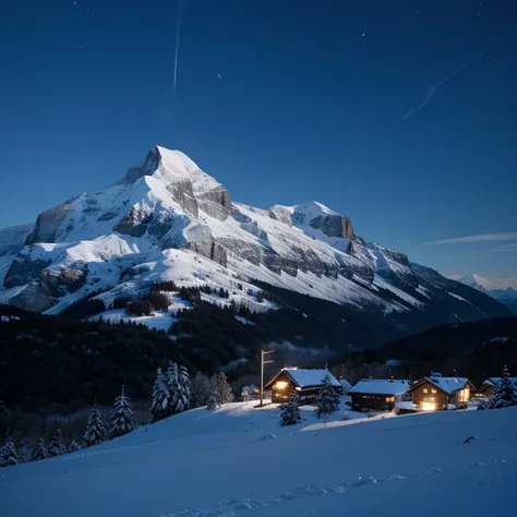 4k, montagnes suisse, neige, nuit