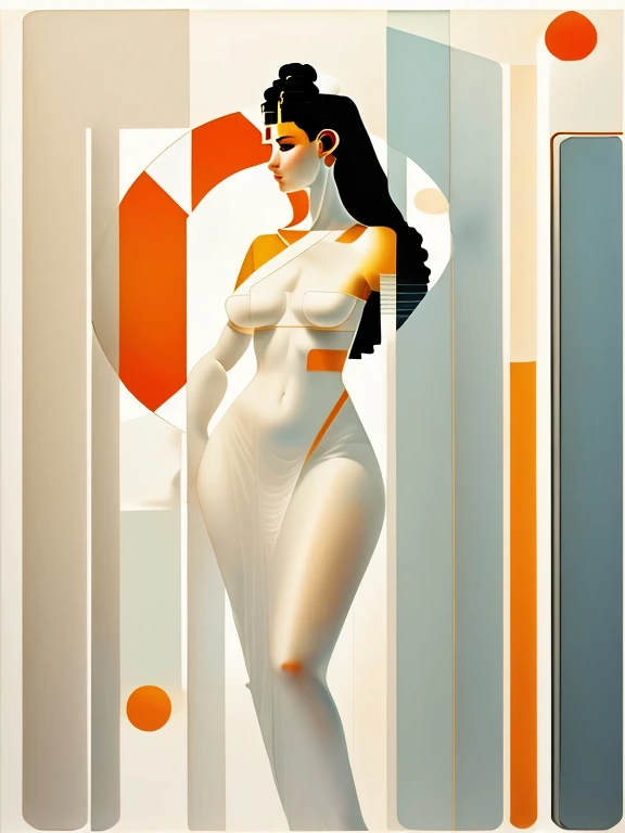 ancient greece muse, female perfect fullbody, minimalism style, abstract style, flat colors, nipples big, pubis shaved, oil painting minimalism, face european caucasuian cute, glass window, logo design, fullbody, illustration, arrt drawing, lines, frontal ...