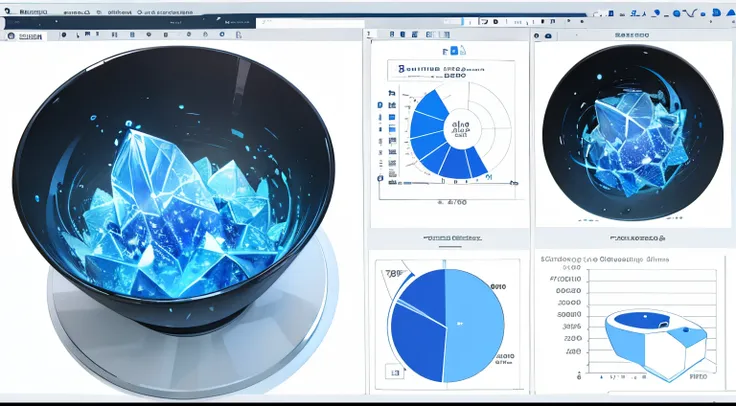 Engaging 3D visualization featuring stunning graphs、glinting