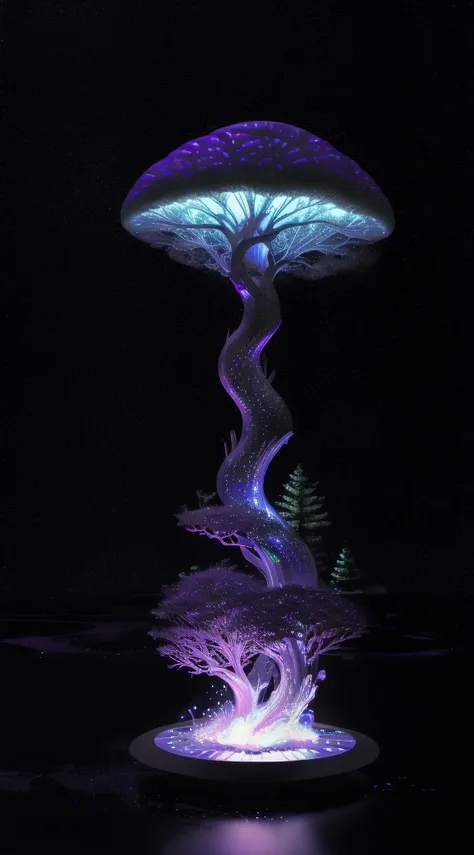 cyber brain,that tree,internet mushroom,galaxias,mandel ball,fractal space,glow,blue purple lava,siler,bronze,glass, tmasterpiec...