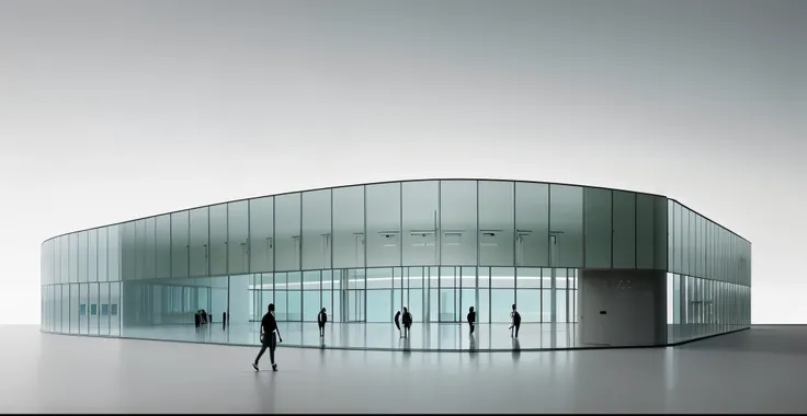 modern looking glazing facade of the entrance of a hospital, minimal to no background, daylight lighting