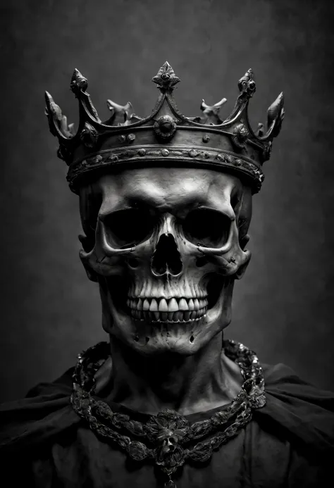 best quality at best,a high resolution,tmasterpiece:1.2,ultra - detailed,actual,sportrait,black and white,subtly lit,skull,the k...