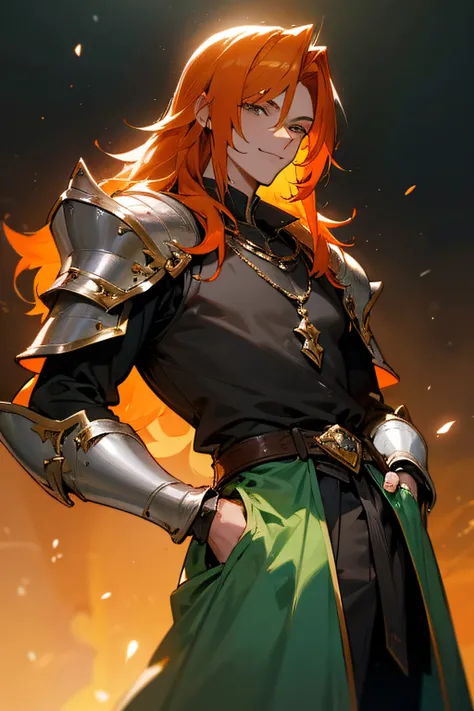 Put your hands in your pockets., I stand up, Final Fantasy, king ,young adult male, Orange Hair, Emerald eyes, fantasy, handsome ,Talk a lot, middle ages, Shoot me. ,smile, armature, Chad,father