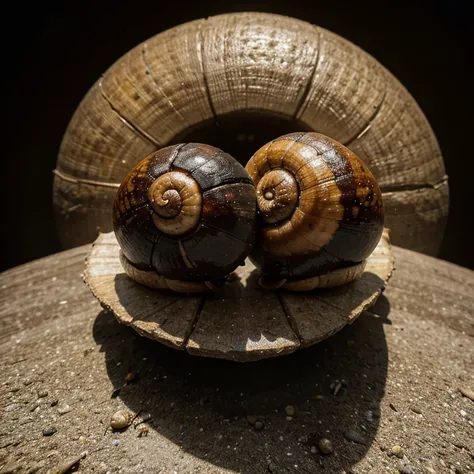 Two snails moving towards each other